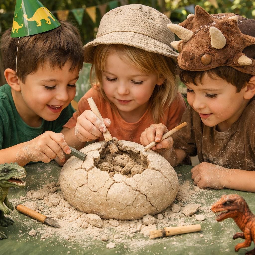 découvrez comment organiser un anniversaire dinosaure diy en fabriquant facilement des œufs de fossiles à déterrer grâce à des ingrédients de cuisine simples et amusants.