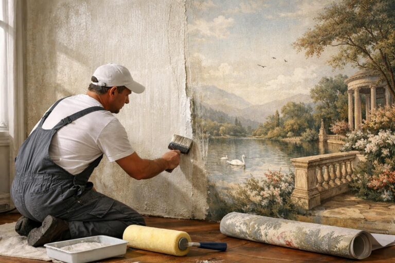 Papier peint panoramique : faut-il encoller le mur ou le papier pour éviter les rétractations