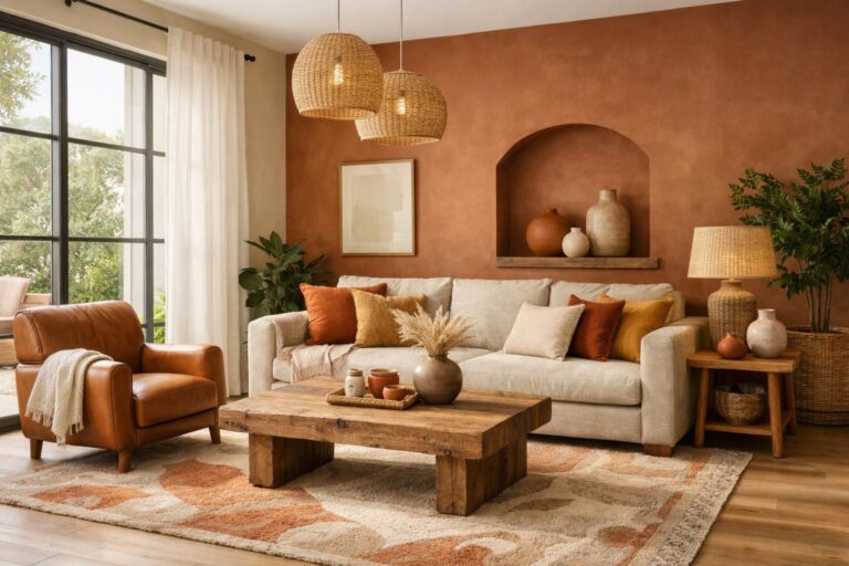 Peinture salon 2026 : le retour des couleurs terreuses et comment les associer sans assombrir