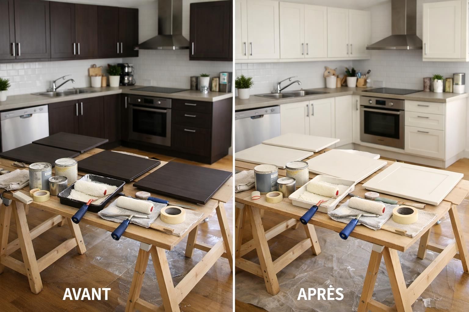 découvrez notre test comparatif de 3 marques de peinture sans sous-couche pour relooker votre cuisine en mélaminé. avis authentiques et conseils pratiques pour un résultat réussi.